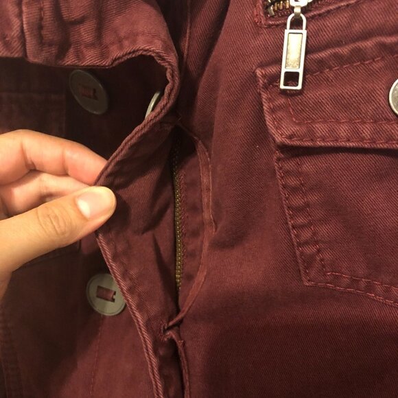 HURLEY Jacket Women's Size Large Wine Double Breasted Lightweight Utility - Picture 10 of 12